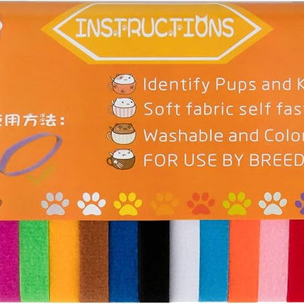 Luter 15 Colors 20x1cm Puppy Collars, Soft Adjustable Whelping Collars for Puppy ID Collars for Newborn Dog Kittens for Pet