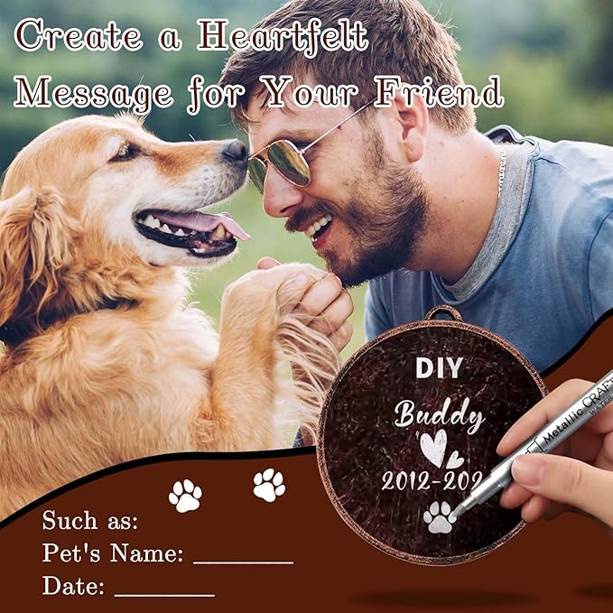 Dog Memorial Gifts, 32" Pet Memorial Wind Chimes for Loss of Dogs, Pet Loss Passing Away Remembrance Sympathy Bereavement Gift, DogPaw Vintage Wind Chime for Outside (DIY 32" Pet Memorial)