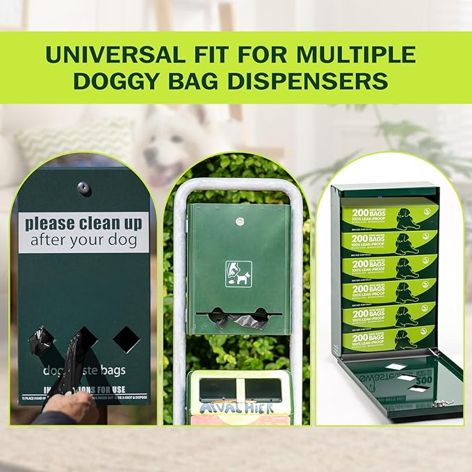 Sherr 20 Boxed Rolls 4000 Counts Dog Poop Bags Bulk Leak Proof Dog Waste Bags Universal Pet Doggy Waste Poop Box for Puppy Pets Outdoor Walking and Travel, 20 Rolls of 200 (Black,13 x 9 Inches)