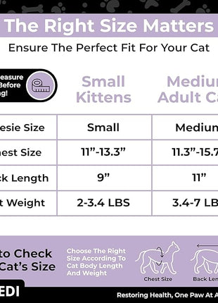 Cat Onesie for After Surgery Care - Breathable Male Female Post Surgical Recovery Suit Vest for Cats with Abdominal Wounds or Skin Issues - Soft Washable Protective Medical Clothing for Pets
