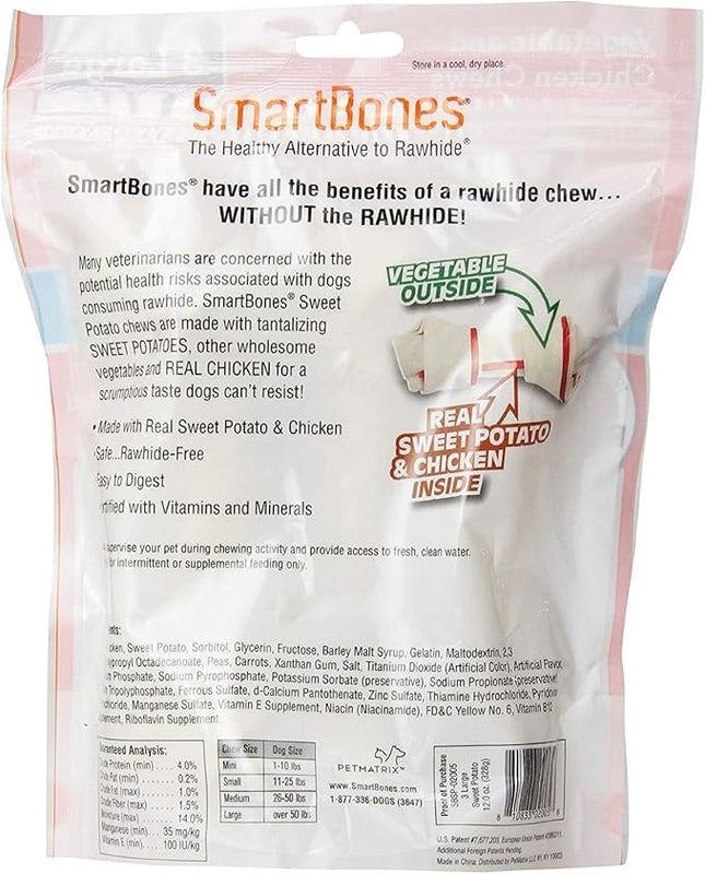 SmartBones Large Chews, Treat Your Dog to a Rawhide-Free Chew Made With Real Meat and Vegetables 3 Count (Pack of 1)