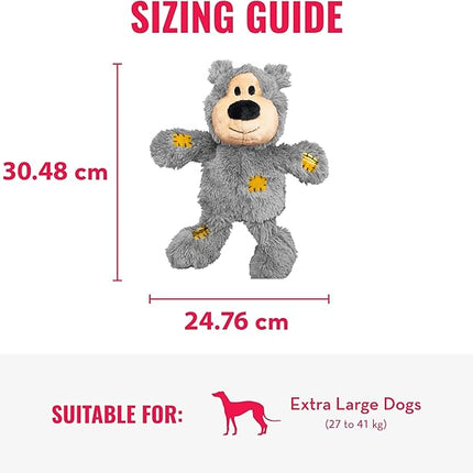 KONG Wild Knots Bears - Durable Dog Toys with Internal Knotted Ropes and Minimal Stuffing for Less Mess (Assorted Colors) (X Large)