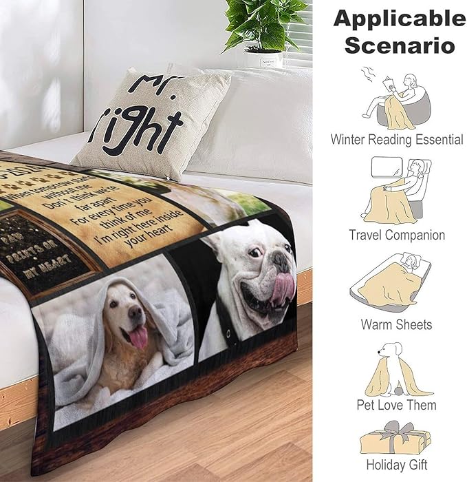 Artsadd Custom Dog Memorial Gifts for Loss of Pet Cat, Personalized Dog Memorial Blanket with Photos, Pet Memorial Gifts, Pet Loss Gifts, Pet Memorial Throw Blanket, Gifts for Pet Cat Lovers