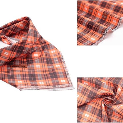 Lionheart glory Fall Dog Bandana 1 Pack Washable Soft Cotton Halloween Bibs Scarf, Adjustable Kerchief Square Dog Bandanas for Large Dogs