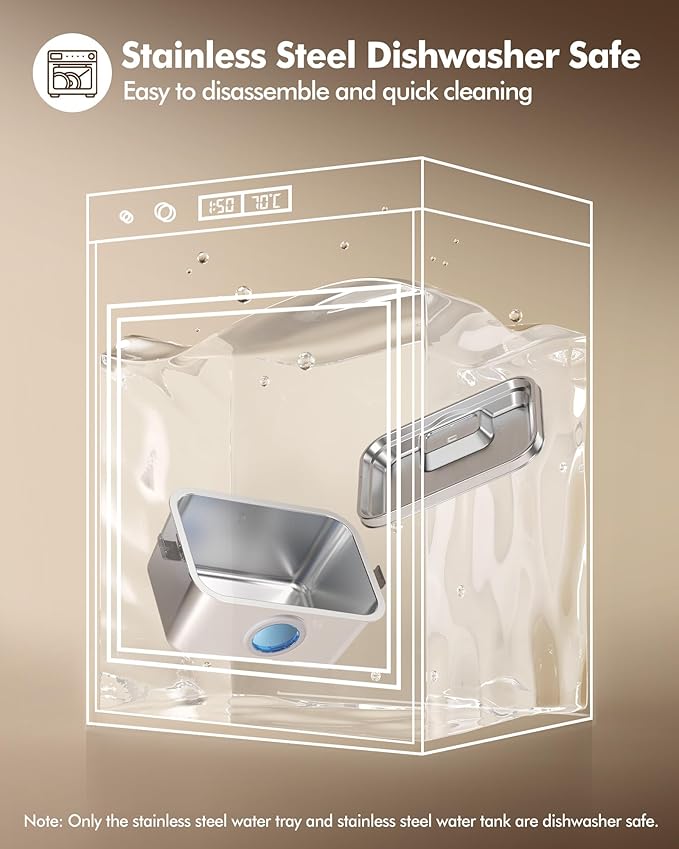 3.2Gal/12L Dog Water Fountain Stainless Steel, Dog Fountain Water Bowl with Dual-Latch, Pet Fountain for Dogs Cats and Multi-Pet, Automatic Dog Water Bowl Dispenser With Water Window, Ultra Quiet Pump