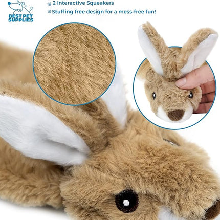 Best Pet Supplies Squeaky Dog Toys with Soft Durable Fabric for Small, Medium and Large Pets Interactive Toy for Indoor Play, Supports Active Biting and Play - Large (Hare, Sheep, Cow, Pig, Penguin)