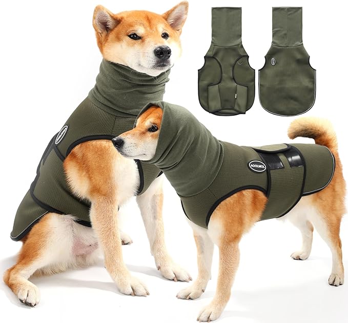 Dog Anxiety Vest and Coat, Vet Visits and Separation - Keep Pet Calm, Dog Jacket for Thunder, Fireworks, Anti Anxiety Vest for Dogs and Cat Body and Ear