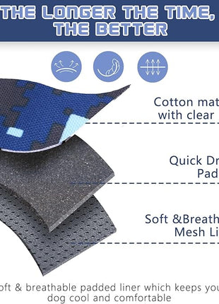 BUMBIN Tactical Dog Harness for Large Dogs No Pull, Famous TIK Tok No Pull Puppy Harness, Fit Smart Reflective Pet Walking Harness for Training, Adjustable Dog Vest Harness with Handle Blue Camo L