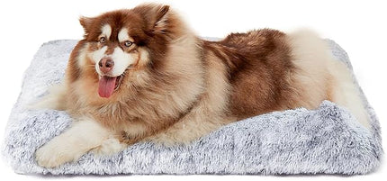EHEYCIGA Fluffy XXL Dog Crate Pad, Plush Faux Fur Bed for Extra Large Size, Calming Anti Anxiety XXL Dog Bed for Crate, Washable Soft Warm Mat with Non-Slip Bottom
