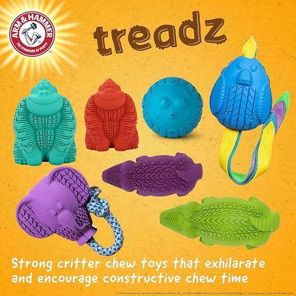 Arm & Hammer for Pets Super Treadz Large Rooster Dental Chew Toy for Dogs- Dog Dental Toys Help Reduce Plaque & Tartar Buildup Without Brushing - Safe for Dogs up to 35 Lbs - 2 Pack