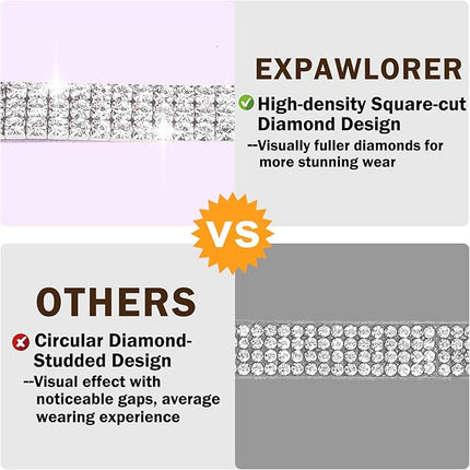 EXPAWLORER Soft Velvet Safe Cat Collars for Girl Cats -2 Pack Rhinestones Bling Diamante Adjustable Collars Breakaway- Chirstmas Cat Clollar Gifts with Bells for Boy Cats Kitty and Small Dogs