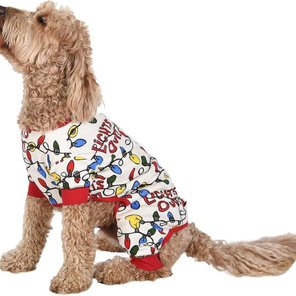 LazyOne Flapjacks, One-Piece Dog Sweater, Matching Family Pajamas for Dogs, Christmas Lights, Holiday, Lights Out (Medium)