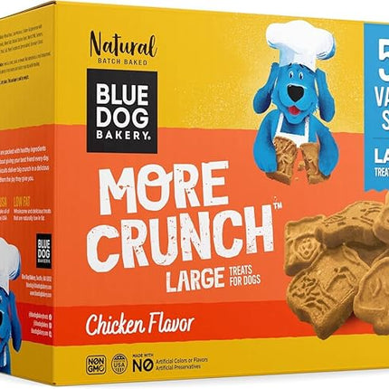 Blue Dog Bakery More Crunch Large Chicken Treats, Dog Biscuits for Large Breeds, Healthy Treats, All Natural, 5 lb Box (Pack of 1)
