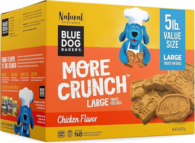 Blue Dog Bakery More Crunch Large Chicken Treats, Dog Biscuits for Large Breeds, Healthy Treats, All Natural, 5 lb Box (Pack of 1)