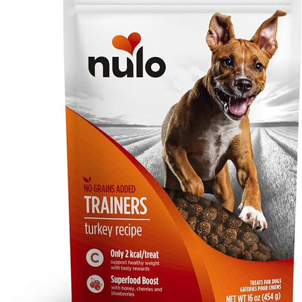 Nulo Trainers Turkey Recipe Grain-Free Low-Calorie Healthy Dog & Puppy Training Treats, 16 Ounce Pouch