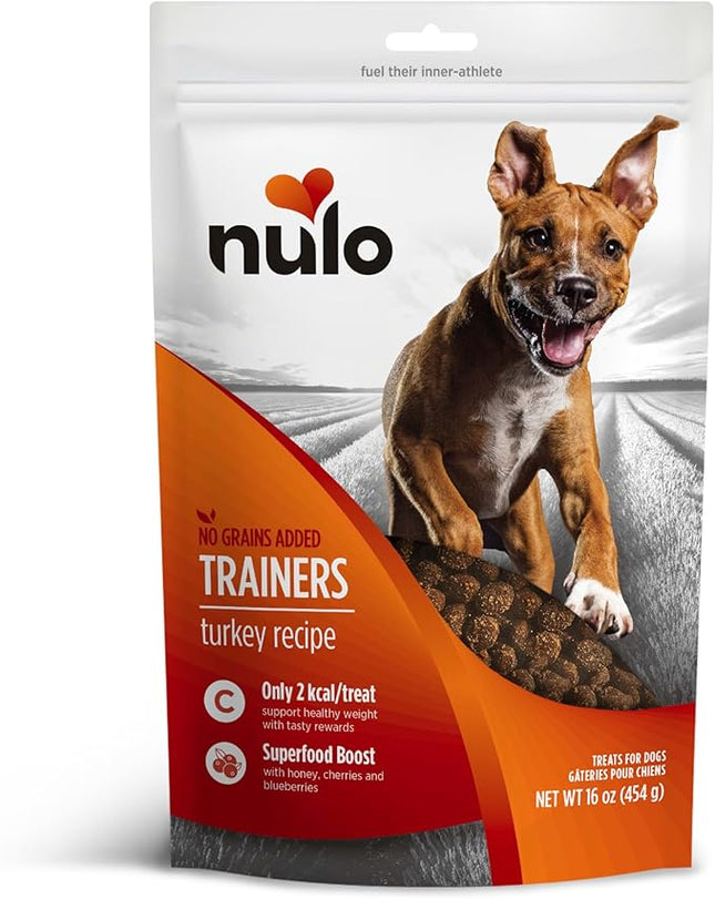 Nulo Trainers Turkey Recipe Grain-Free Low-Calorie Healthy Dog & Puppy Training Treats, 16 Ounce Pouch