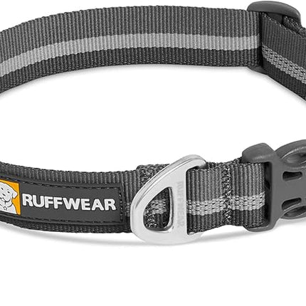 Ruffwear, Crag Dog Collar, Stylish Adventure Collar with Premium Reflective Design, Quick Release Buckle, Lightweight All-Day Comfort, Granite Gray, 20"-26"