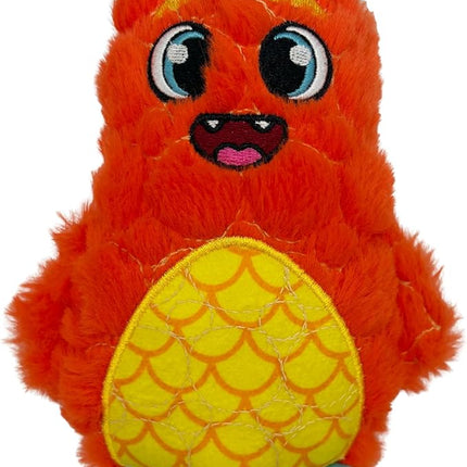Bite Force - Durable & Strong Dog Toy Orange Monster with Squeaker, Kevlar-Reinforced for Aggressive Chewers.