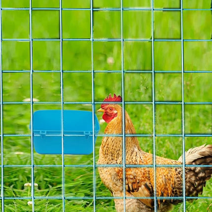 6 Pack Feeder Waterer Chicken 21 oz Food Water Cage Cups Puppy Cat Rabbit Hanging Feeding Dish Coop Bowl Watering Container Treats Drinker for Pigeon Bird Bath Basin Hamster Bed