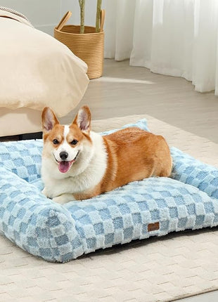 Cat Bed Cat Couch for Puppy and Kitten, Fluffy Pet Sofas Medium Dog Sofa Bed, Supportive Cats Sofa for Indoor Cats, Washable Cover & Non-Slip, 32 inch, Blue