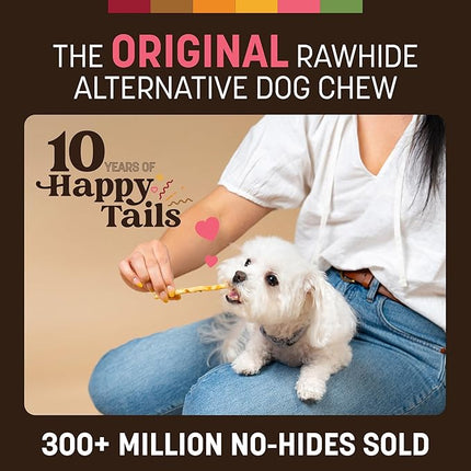 Earth Animal No Hide Stix - Long Lasting Rawhide Free Small Dog Chews Sticks, Chicken & Salmon Variety Bundle - 40 Count Value Pack