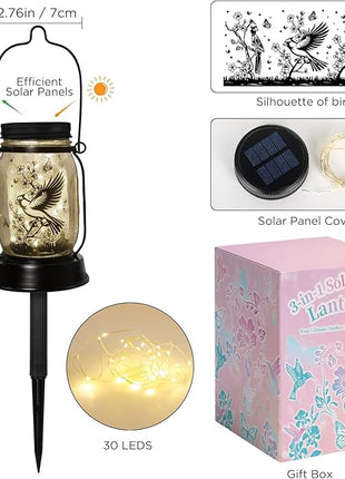 Cardinal Gifts for Women/Men Cardinal Solar Lanterns Mom Grandma Birthday Present Lantern Memorial Lights Solar Garden Decoration Outside for Yard, Patio,Backyard,Porch Torches