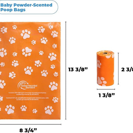 Best Pet Supplies Poop Bags for Dogs, 50% Post-Consumer Recycled Content dog waste bags on rolls, fits all poop bag holders for leashes - 150 Count, Assorted Colors, Scented