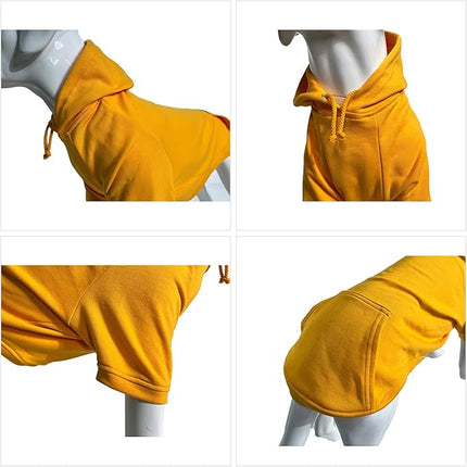 Lovelonglong Blank Basic Hoodie Sweatshirt for Dogs 100% Cotton Fits Small Medium Dachshund Large Dog Orange XXL
