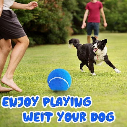 Big Tennis Ball for Dogs, Giant Dog Tennis Ball Toy Large Outdoor Sports Gift for Small Medium Large Dog (Blue, 9.5 inch)