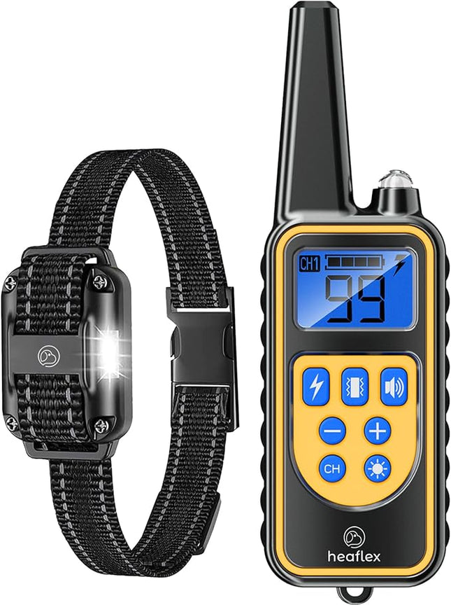 Electric Dog Training Collar with Remote 1640FT, E-Shock, Safe Training Modes, Rechargeable IP67 Waterproof Collars for 1 Dog (Black)