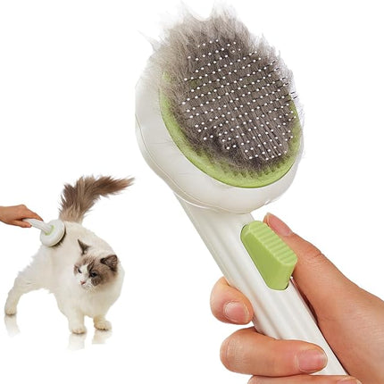 Cat Brush Dog Brush with Release Button for Shedding, Self Cleaning Cat Comb Hair Brush for Indoor Cats, Dog Deshedding Brush Grooming Kit, Pet Supplies Hair Remover Tool