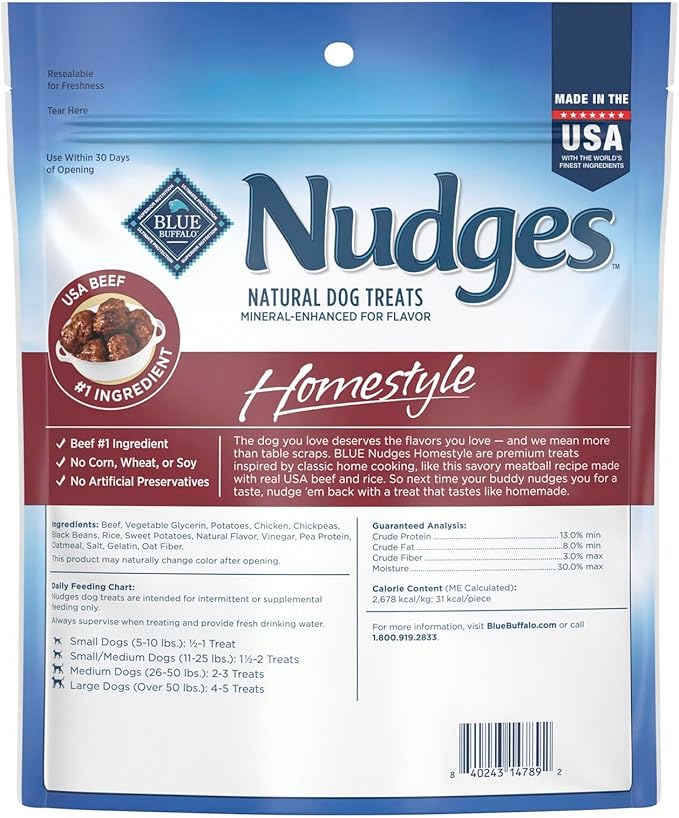 Blue Buffalo Nudges Homestyle Natural Beef and Rice Dog Treats