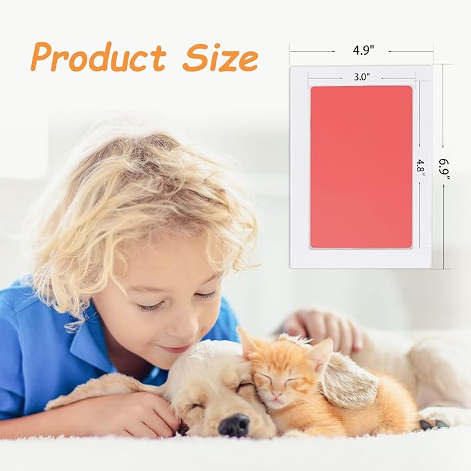Inkless Paw Print Kit,Paw Print Kit Dog Cat Paw Nose Imprint Cards, Clean Touch Ink Pads for Keepsakes