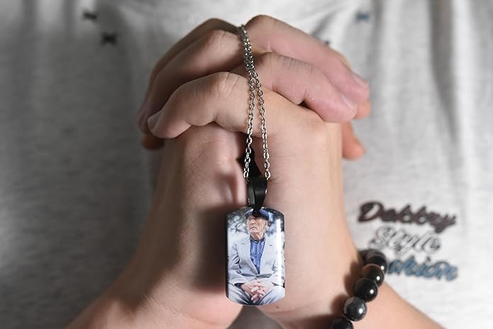 Personalized Ashes Necklace for Men Women Pet Custom Photo Text Urn Necklace Customized Engraving Holder Memorial Cremation Jewelry Keepsake Memorial Gifts