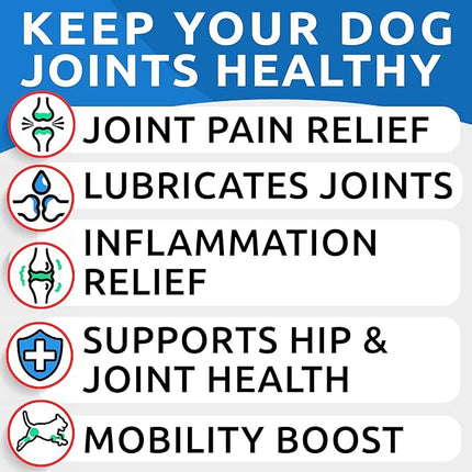 Hip & Joint Support for Dogs - Hemp Chews for Dog Joint Pain Relief with Glucosamine & Chondroitin - Joint Supplement for Large & Small Breeds - Senior Dog Mobility Treats - 120ct, Lamb Flavor