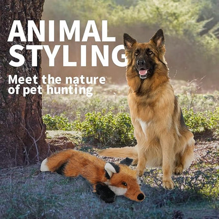 ALL FOR PAWS Dog Squeaky Fox Toy, Stuffed Animal Pet Plush Toys Squeak Chew Toy for Dogs Large