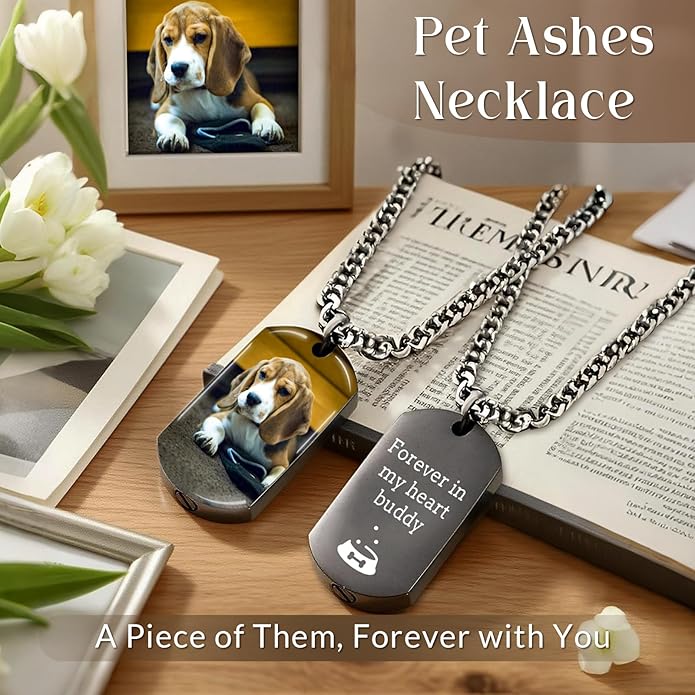 Custom Pet Necklace, Personalized Dogs Necklaces for Women, Dogs Remembrance Jewelry, Picture Necklace Personalized Photo, Customized Dog Memorial Gifts for Loss of Dog