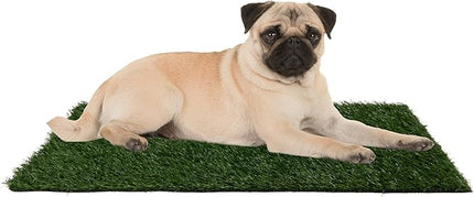 Artificial Grass Puppy Pee Pad for Dogs and Small Pets - Set of Three 18.25x14.25 Inch, Reusable 3-Layer Turf Pads for Dogs - Indoor and Outdoor Fake Grass Potty Pet Supplies by PETMAKER