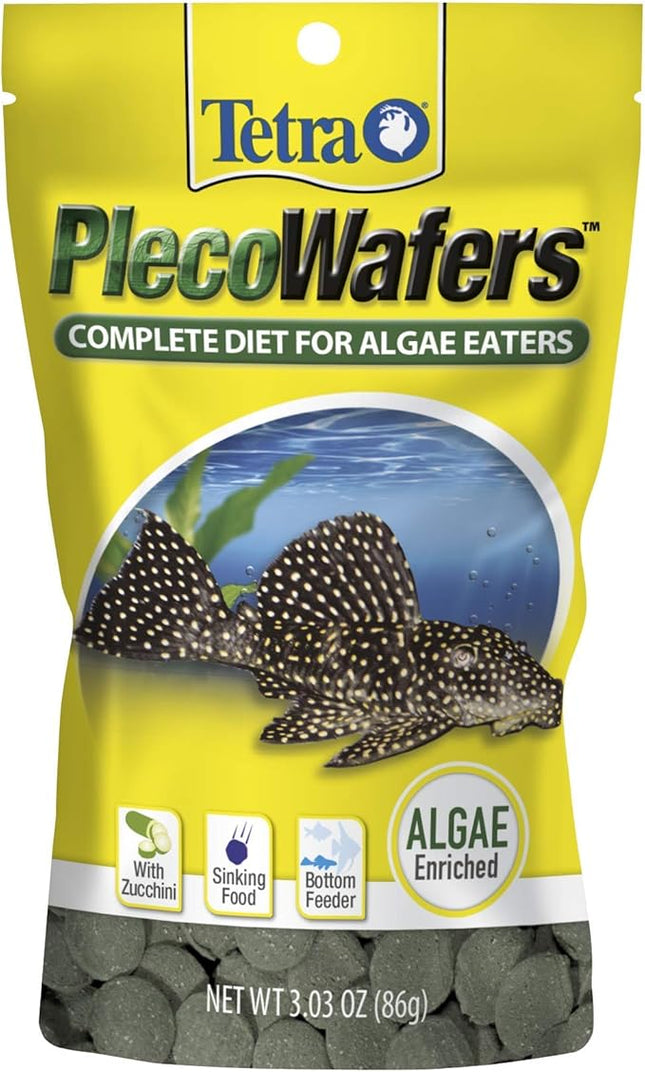 Tetra PlecoWafers Nutritionally Balanced Fish Food For Algae Eaters, 3.03 OZ (Pack of 24)