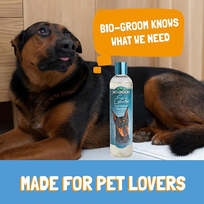 Bio-Groom So-Gentle Hypoallergenic Dog Shampoo - Tearless, Cat & Dog Bathing Supplies, Puppy Shampoo for Gentle Skin, Cruelty-Free, Made in USA, Tear-Free Dog Products - 12 fl oz 1-Pack
