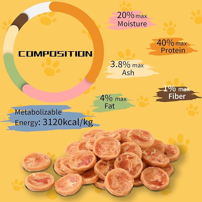 ASMPET Dog Treats, Chicken Chips Grain Free Chewy Dog Snacks for Training Rewards