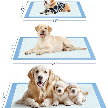 100-Pack X-Large Puppy Pads - 34'' x 28'' Pee Pads for Dogs Potty Training with Leak-Proof Quick-Dry Design, 6-Layer Wee Wee Pads for Dogs, Blue