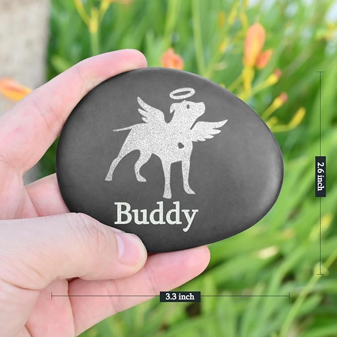 Pet Memorial Stones for Dogs - Personalized Dog Passed Away Gifts - Pet Memorial Gifts - Dog Death Sympathy Gifts - Dog Bereavement Gifts - Pet Remembrance Gifts - Dog Memorial Garden Stone