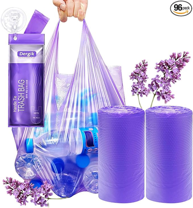 Large Adult Diaper Disposal Bags (18’’x23’’),96 Pcs, Scented, Elderly Waste Disposal, Baby Diapers Disposal Trash Bags, Sanitary Product Disposal at Home and Travel, Purple