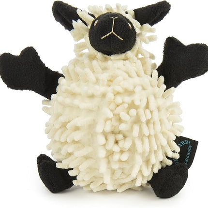 goDog Fuzzy Wuzzy Lamb Squeaky Plush Dog Toy, Chew Guard Technology - Assorted, Small