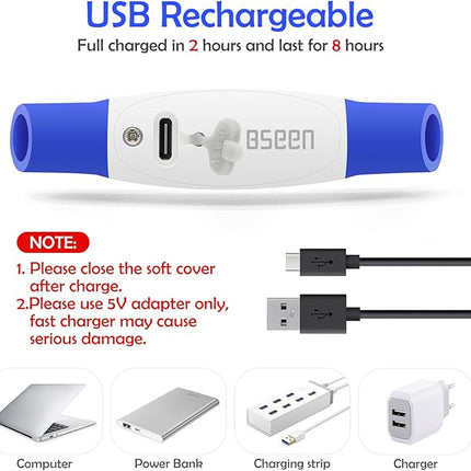 Light up Dog Collar, BSEEN USB Rechargeable Flash Dog Necklace Light, Pet Safety Collar Makes Your Beloved Dogs Be Seen at Night for Small Medium Large Dogs(Blue)