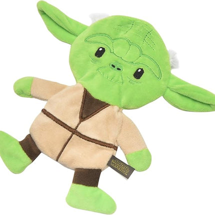 STAR WARS Dog Toy Yoda Plush Flattie Dog Toy - Officially Licensed - Small Soft Stuffingless Crinkle Chew Toys for All Dogs, 6 Inch