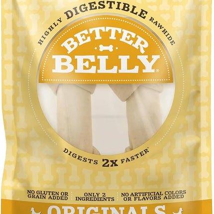 Better Belly Chicken Liver Rawhide Large Dog Bones, 2-Count