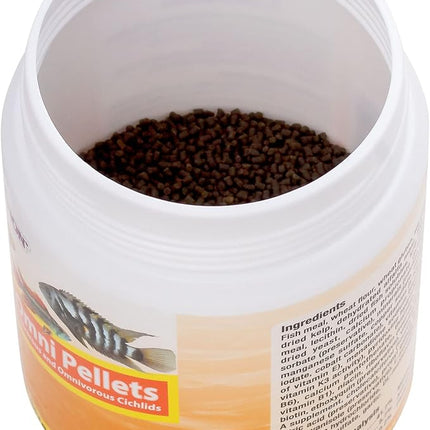 Ocean Nutrition Fish Food Cichlid Pellets, High Protein (41%) Soft Moist Sinking Pellets for Omnivorous Predatory Cichlids - Enhances Color & Growth, 7 oz (200 g), Small Pellet