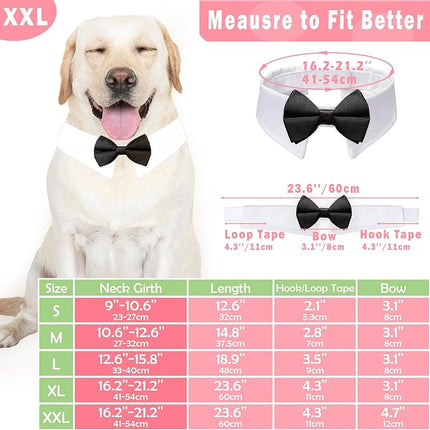 Dog Bowtie, KOOLMOX Dog Bow Tie Collar Handcrafted Adjustable Formal Pet Black Bowtie Neck Bow for Dogs Medium to Large Boy Dogs Tuxedo Collar Pet Wedding Birthday Gift